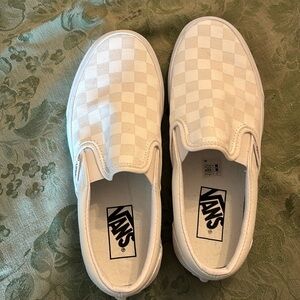 Vans white slip on size 7